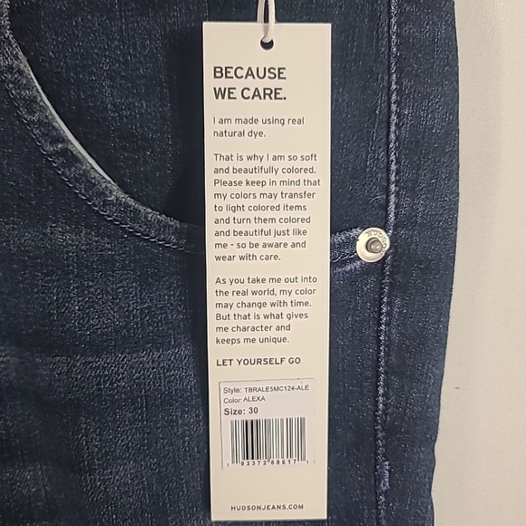 NEW Hudson Jeans Collin Mid Rise Bootcut Crop Dark Wash Sz 30 NWT $195 - Picture 3 of 6